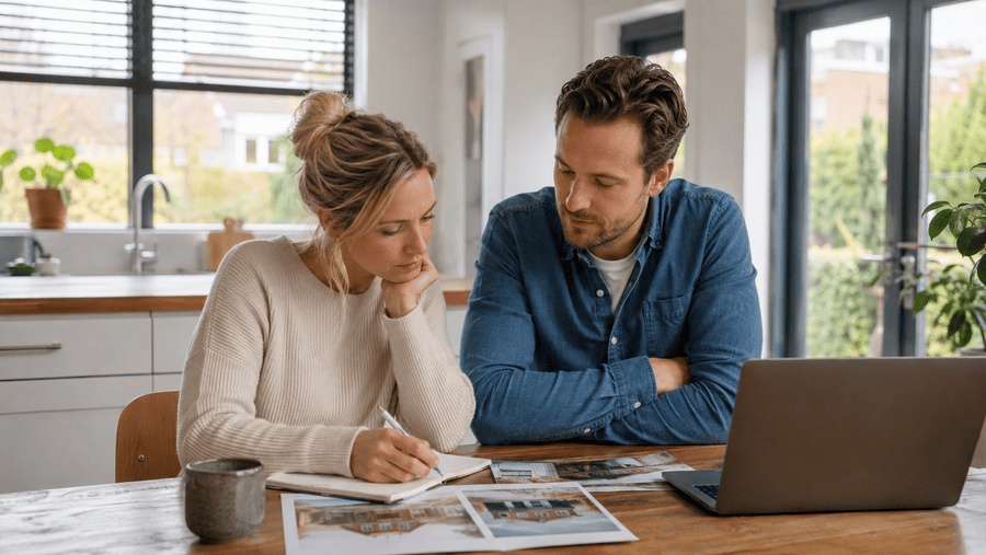 man en vrouw hop huizenjacht